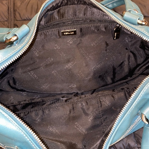 Vintage PERLINA Shoulder Bag Y2K Double Zip Baguette Bag - Picture 8 of 12